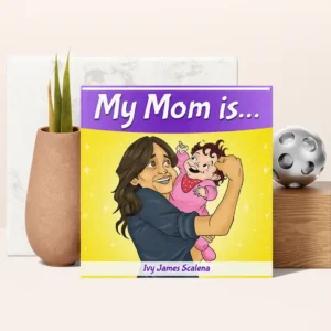 A children’s book cover showing a smiling mother holding her happy baby.